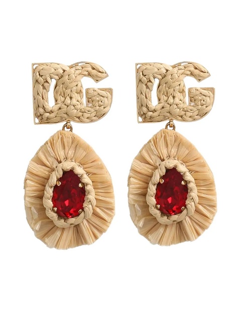 Dolce & Gabbana logo-plaque earrings - Neutrals - zdjęcie produktu nr 1