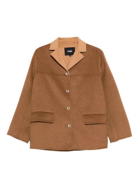 Maje contrasting-collar wool coat - Brown - zdjęcie produktu nr 1
