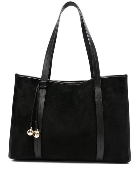 SANDRO suede-leather charm-detail tote bag - Black - zdjęcie produktu nr 1
