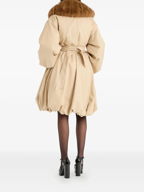 ROTATE BIRGER CHRISTENSEN faux-fur-collar balloon-hem coat - Neutrals - zdjęcie produktu nr 2