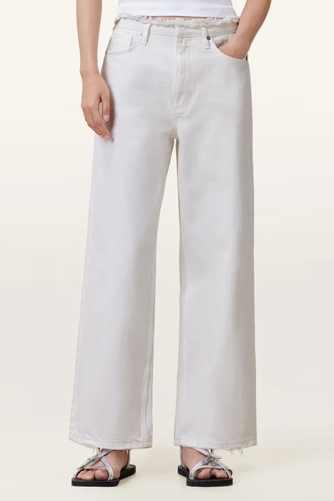AllSaints spodnie bawełniane BLAKE damskie kolor biały szerokie medium waist W091EC - zdjęcie produktu nr 2