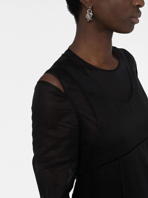 Jil Sander pleat-detail midi dress - Black - zdjęcie produktu nr 1