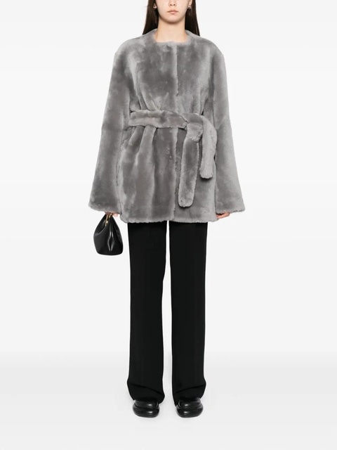 TOTEME plush shearling jacket - Grey - zdjęcie produktu nr 2