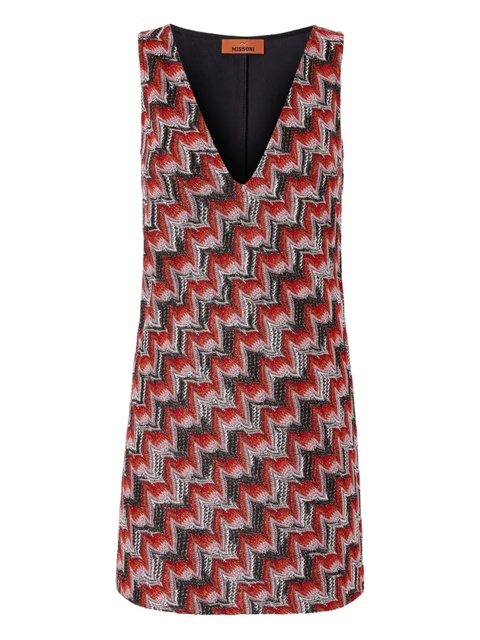 Missoni zigzag-pattern mini dress - Red - zdjęcie produktu nr 1