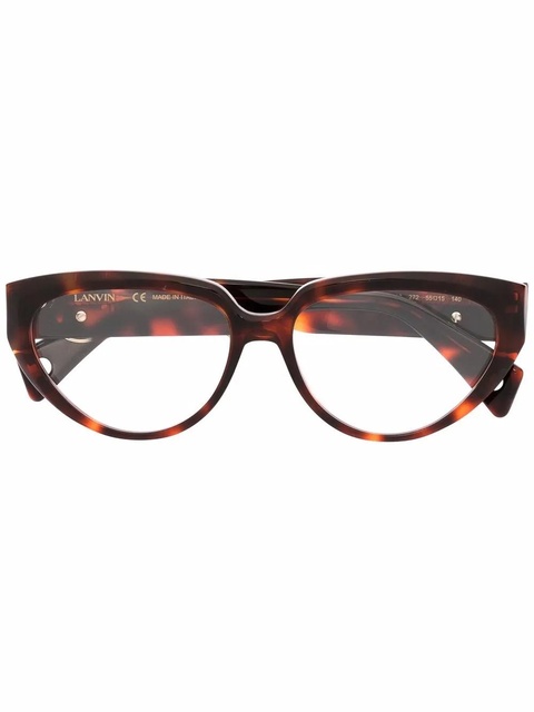Lanvin logo-plaque tortoiseshell-effect glasses - Brown - zdjęcie produktu nr 1