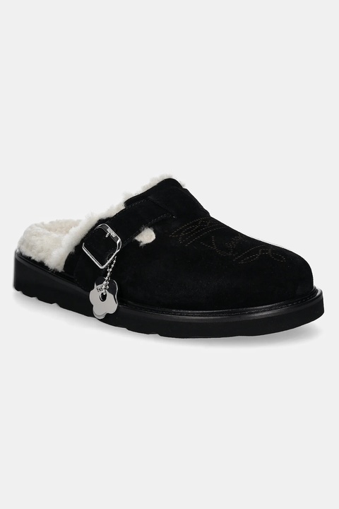 Kenzo klapki zamszowe Matto Clogs damskie kolor czarny FE62MU051L58.99 - zdjęcie produktu nr 1