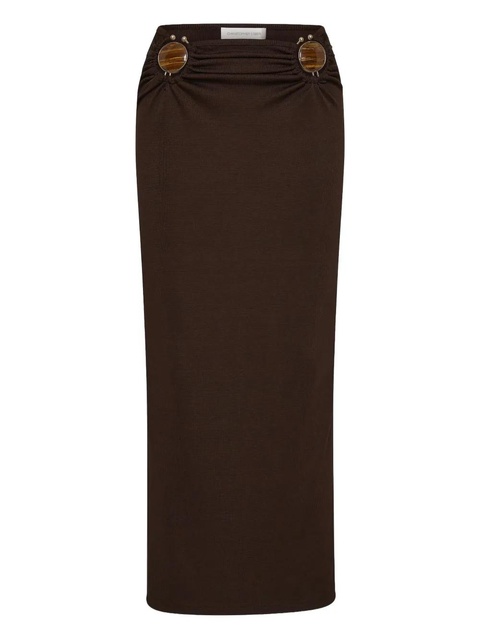 Christopher Esber stone ruched maxi skirt - Brown - zdjęcie produktu nr 1