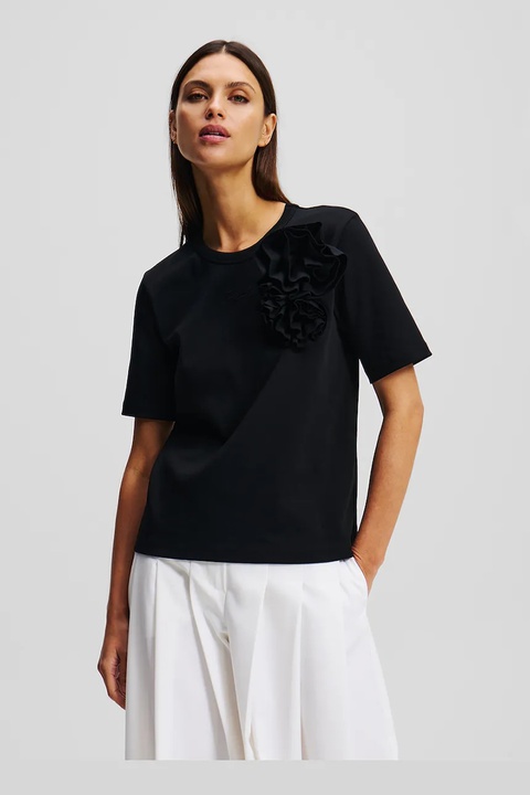Karl Lagerfeld t-shirt bawełniany damski kolor czarny A2W17110 - zdjęcie produktu nr 1