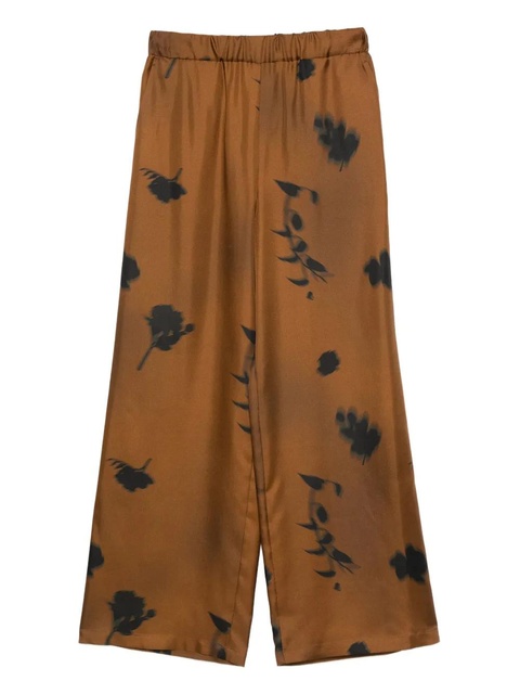 Max Mara floral-print silk trousers - Brown - zdjęcie produktu nr 1