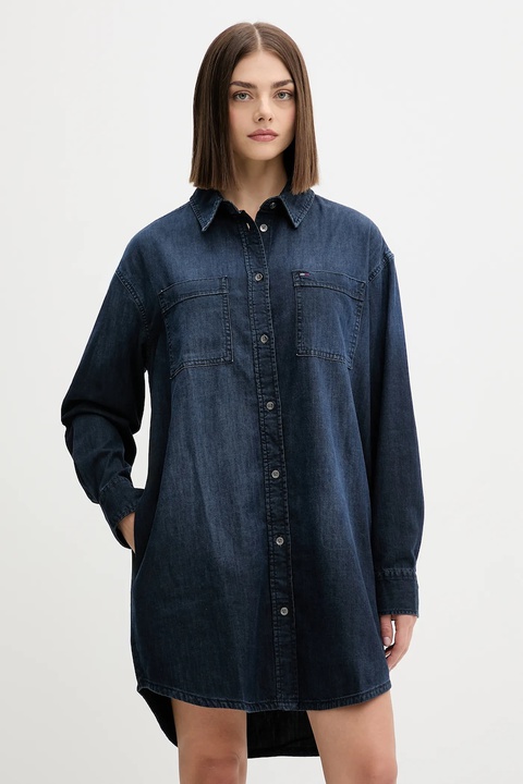 Tommy Jeans sukienka jeansowa kolor granatowy mini oversize DW0DW21650 - zdjęcie produktu nr 1