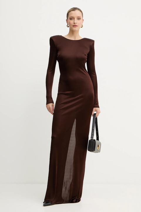 Elisabetta Franchi sukienka kolor brązowy maxi dopasowana ABR1056E2 - zdjęcie produktu nr 2