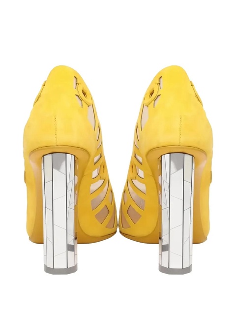 Ferragamo 105mm leather heeled pumps - Yellow - zdjęcie produktu nr 2