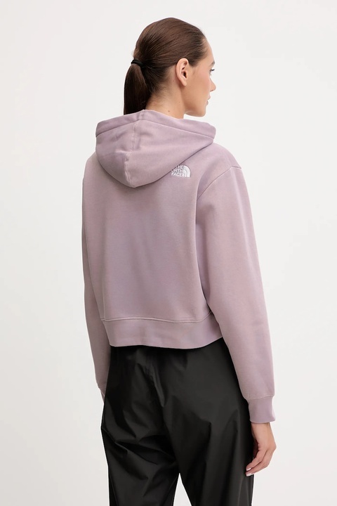 The North Face bluza Essential damska kolor różowy z kapturem gładka NF0A89EXD2Q1 - zdjęcie produktu nr 2