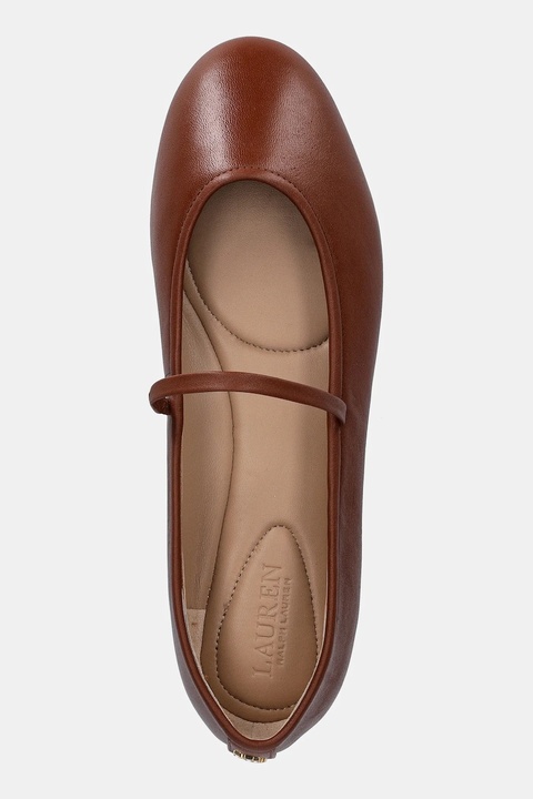 Lauren Ralph Lauren baleriny skórzane Jayna Mj kolor brązowy 802977874002 - zdjęcie produktu nr 1