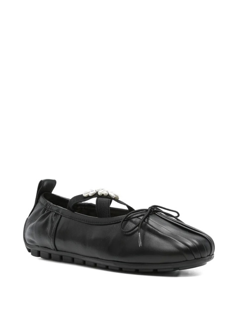 Simone Rocha jewel-embellished leather ballet flats - Black - zdjęcie produktu nr 2