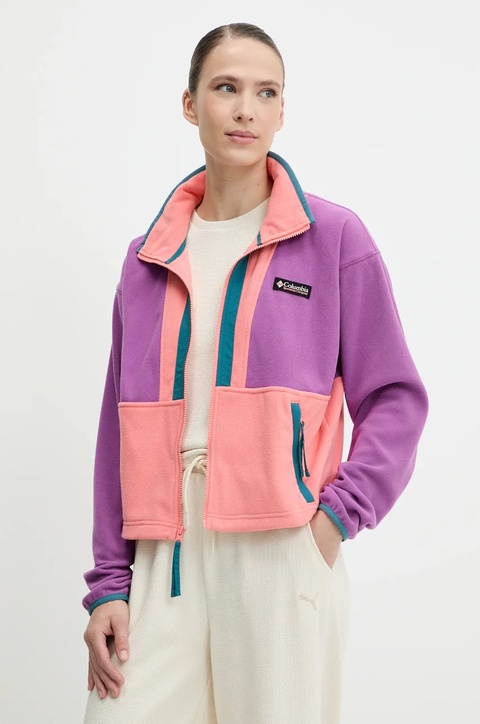 Columbia bluza polarowa Backbowl II FZ Fleece kolor fioletowy wzorzysta 2092163 - zdjęcie produktu nr 1