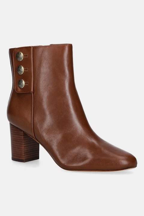 Lauren Ralph Lauren botki skórzane Kenndi Bt Hl damskie kolor brązowy na słupku 802980064001 - zdjęcie produktu nr 1