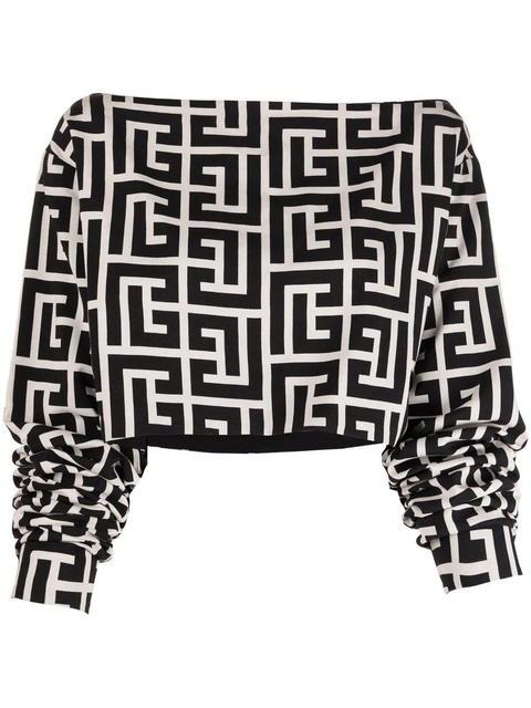 Balmain monogram print blouse - Black - zdjęcie produktu nr 1