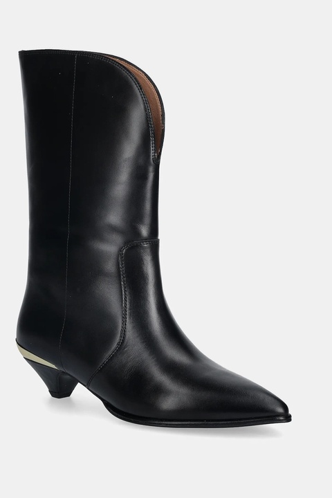 Love Moschino botki skórzane kolor czarny na małym obcasie JA24363G0NIA0000 - zdjęcie produktu nr 1