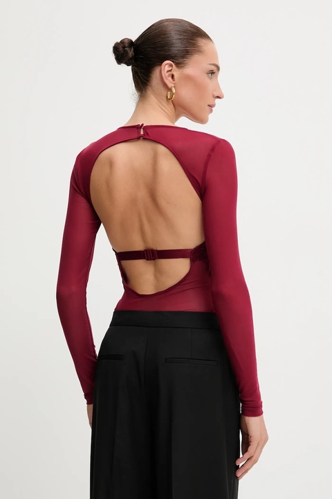 Bardot body damskie kolor bordowy wzorzyste 51150TB3 - zdjęcie produktu nr 2