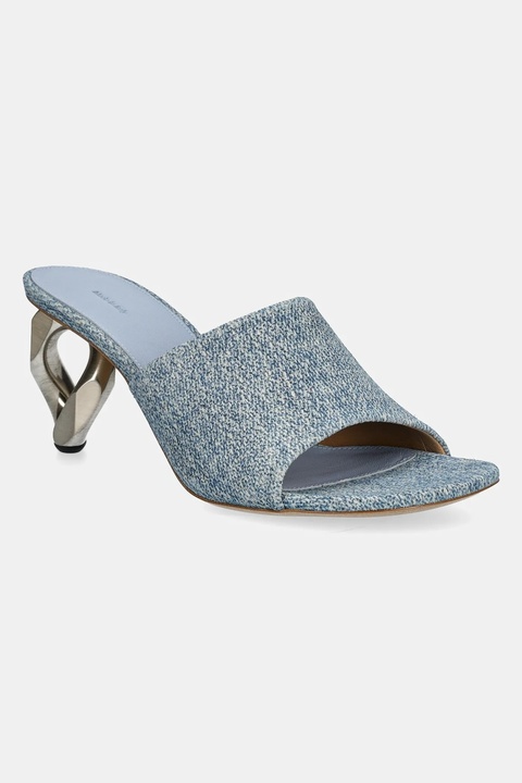 JW Anderson klapki Chain Heel Open Mule damskie kolor niebieski na słupku SN0104 LA0238 800 - zdjęcie produktu nr 2