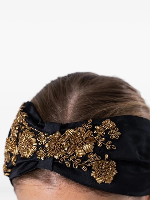 Jennifer Behr Safina floral headband - Black - zdjęcie produktu nr 2