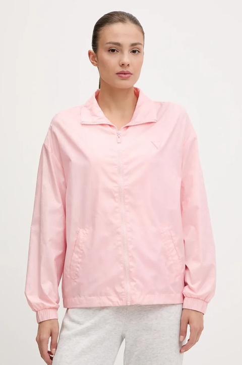Guess kurtka kolor różowy przejściowa oversize V5GL01 WH482 - zdjęcie produktu nr 1