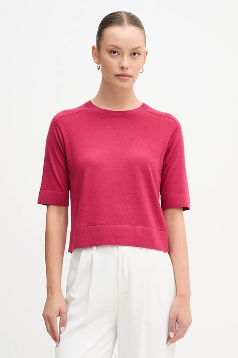 United Colors of Benetton sweter wełniany damskie kolor różowy lekki 11AHD10E6 - zdjęcie produktu nr 1