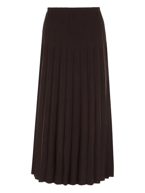 STAUD Lena pleated midi skirt - Brown - zdjęcie produktu nr 1