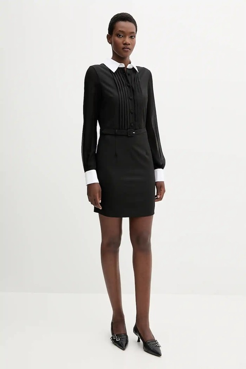 Blugirl Blumarine sukienka z dodatkiem wełny kolor czarny mini rozkloszowana RF5244.T207A - zdjęcie produktu nr 2