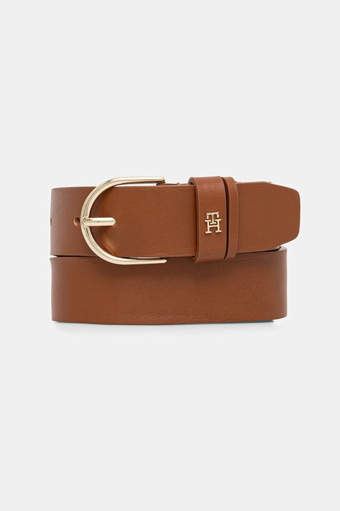 Tommy Hilfiger pasek skórzany damski kolor brązowy AW0AW17757 - zdjęcie produktu nr 2