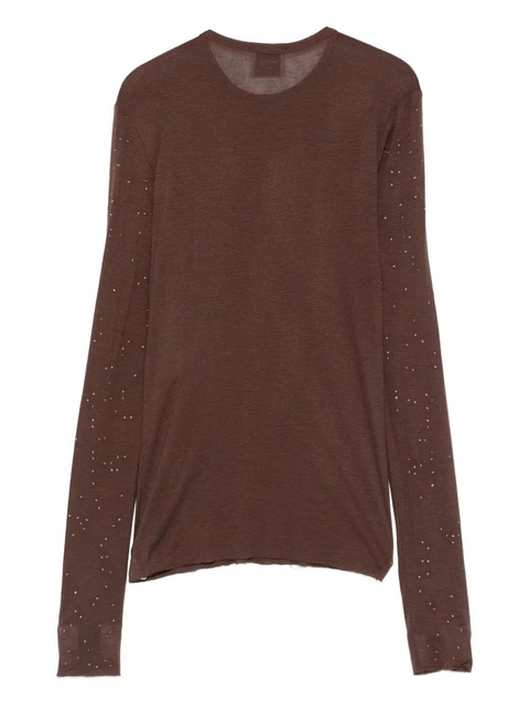 Alysi embellished wool top - Brown - zdjęcie produktu nr 2