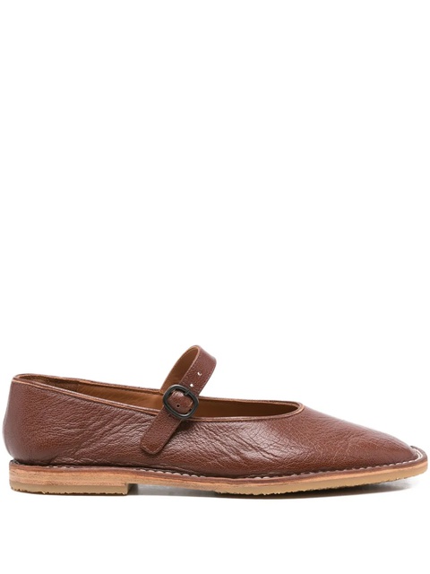 Hereu Brava buckle-strap leather flat pumps - Brown - zdjęcie produktu nr 1