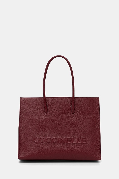 Coccinelle torebka skórzana COCCINELLEMYRTHA MAXI LOG kolor bordowy E1 QBB 18 02 01 - zdjęcie produktu nr 1