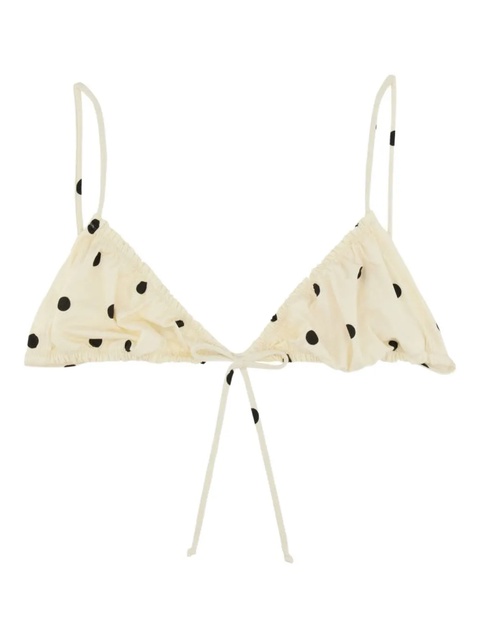 MC2 Saint Barth polka-dot ruffled bikini top - Neutrals - zdjęcie produktu nr 1