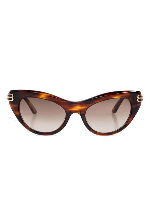 Balenciaga Eyewear tortoiseshell-pattern logo-detail sunglasses - Brown - zdjęcie produktu nr 1