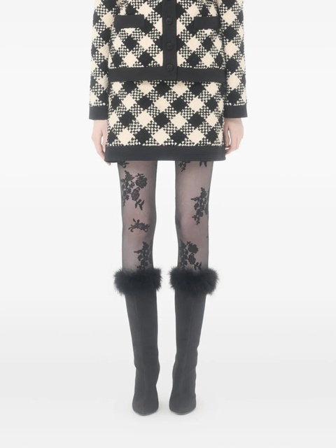 Valentino Garavani Damier tweed mini skirt - Black - zdjęcie produktu nr 2