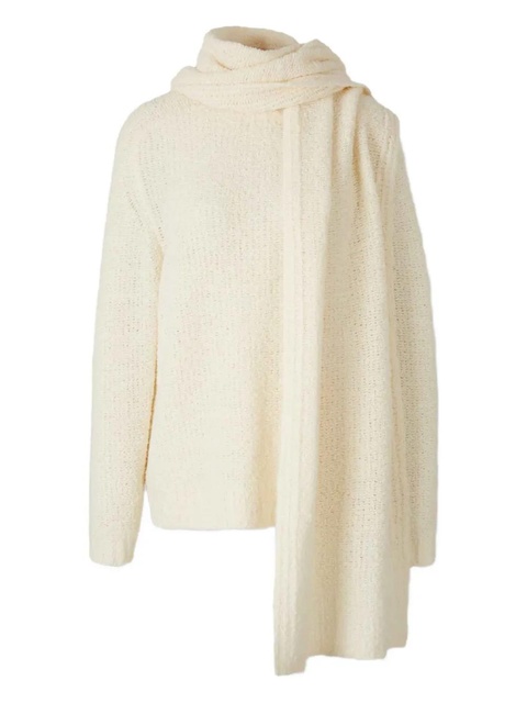 STAUD scarf-detail sweater - Neutrals - zdjęcie produktu nr 1