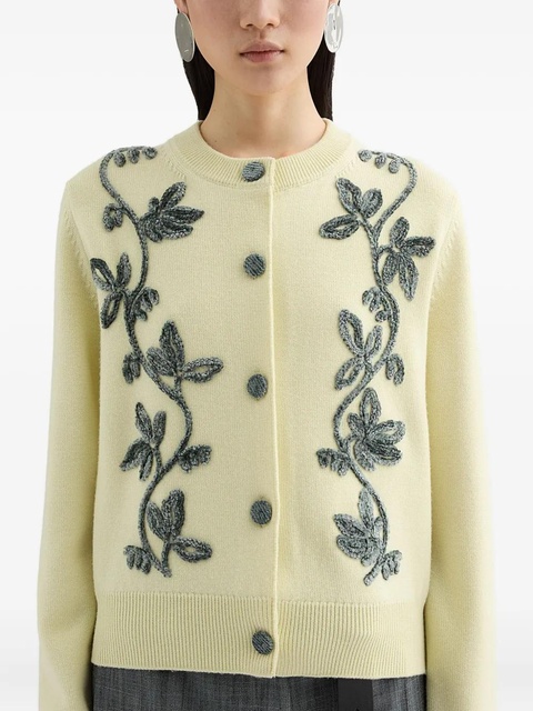 Jil Sander embroidered cardigan - Yellow - zdjęcie produktu nr 2