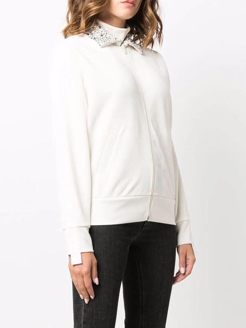 Golden Goose crystal collar zip-up jacket - White - zdjęcie produktu nr 2