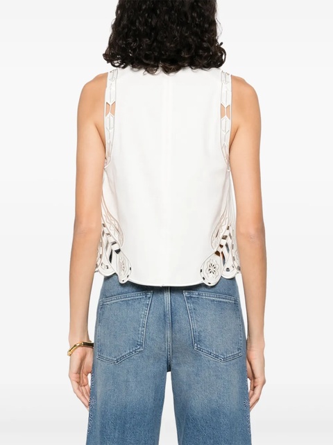 Maje embroidered tank top - Neutrals - zdjęcie produktu nr 2