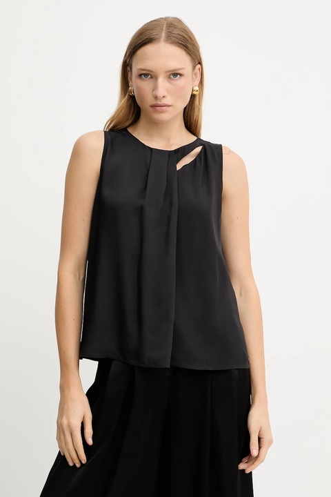 Armani Exchange bluzka damska kolor czarny gładka XW001026 AF16122 - zdjęcie produktu nr 1