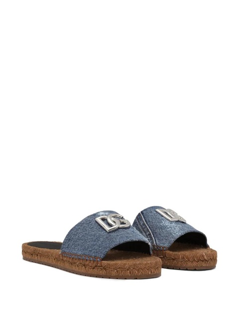 Dolce & Gabbana logo-plaque denim espadrilles - Blue - zdjęcie produktu nr 1