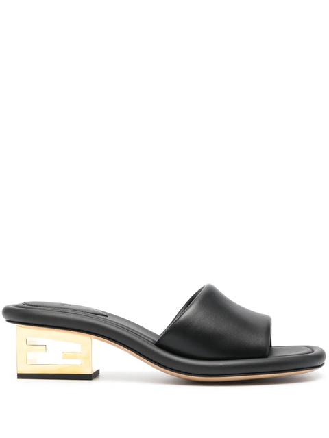 FENDI 55mm leather logo-detail sandals - Black - zdjęcie produktu nr 1