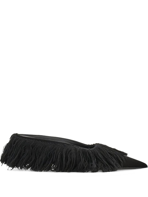 Ferragamo Eva feathered-detail mules - Black - zdjęcie produktu nr 1