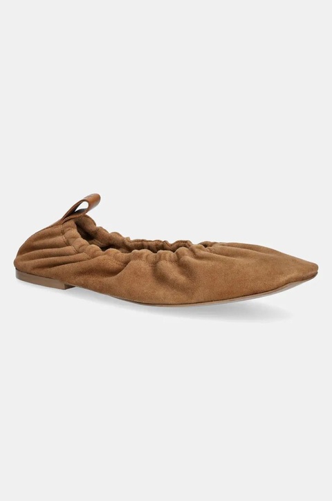 Pepe Jeans baleriny zamszowe POPPY BASIC kolor brązowy PLS10430 - zdjęcie produktu nr 1