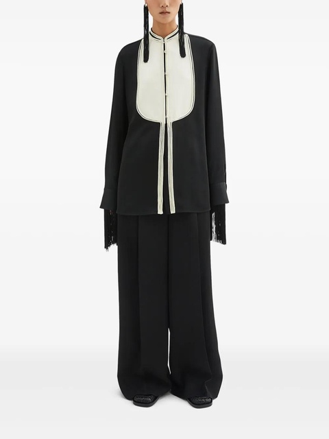 Jil Sander contrast-bib shirt - Black - zdjęcie produktu nr 2