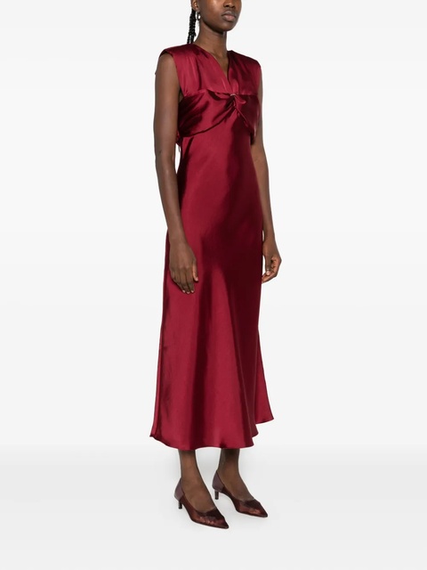SANDRO V-neck sleeveless midi dress - Red - zdjęcie produktu nr 2
