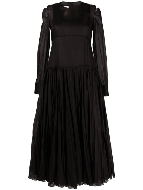 Jil Sander pleat-detail midi dress - Black - zdjęcie produktu nr 1