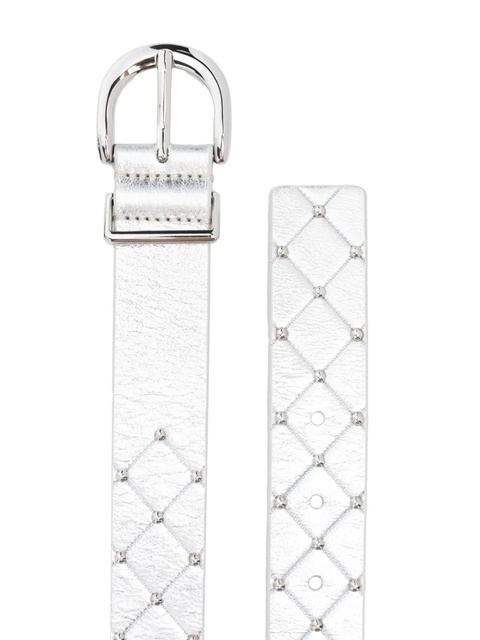 Maje quilted metallic leather belt - Silver - zdjęcie produktu nr 2